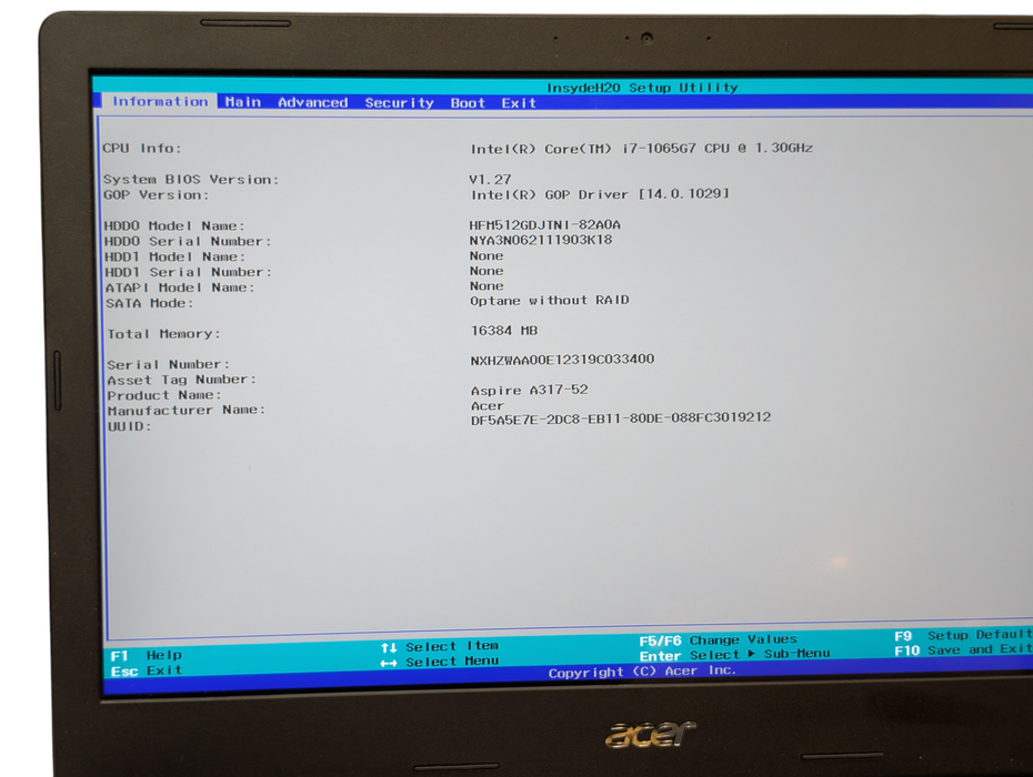 Acer Aspire 3 17-inch Intel Core i7-1065G7 16GB RAM & 512GB SSD   - Lap200