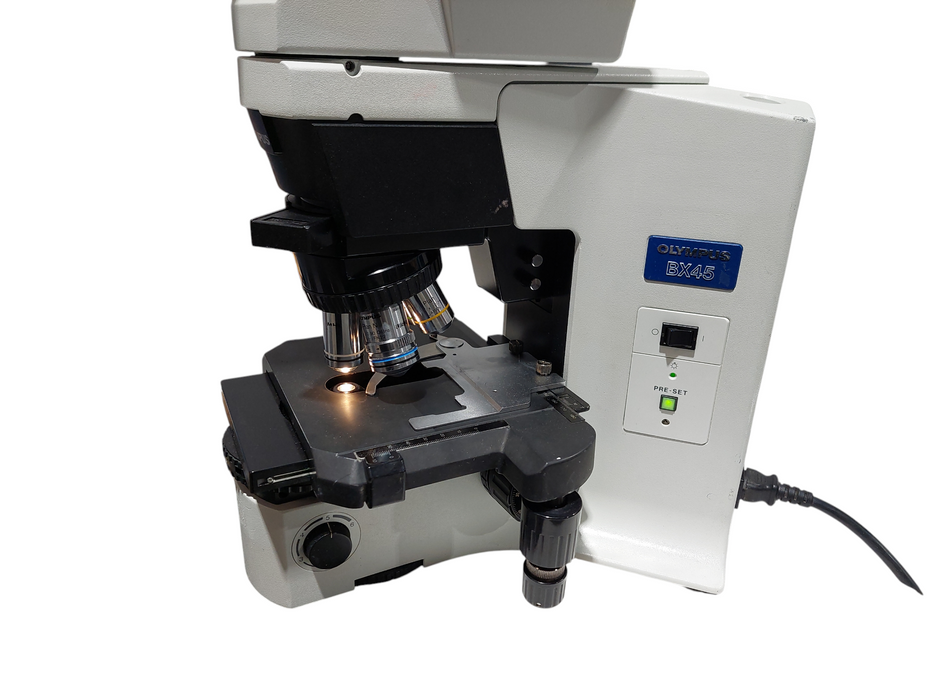 Olympus BX45 Microscope Model: BX45TF With 5 Objective Lens  =
