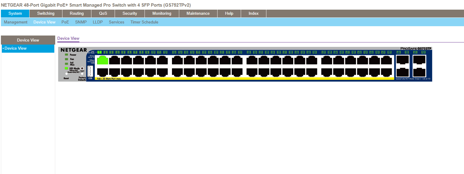 Netgear GS752TPv2 ProSafe 48-Port Gigabit PoE+ Smart Pro Switch )
