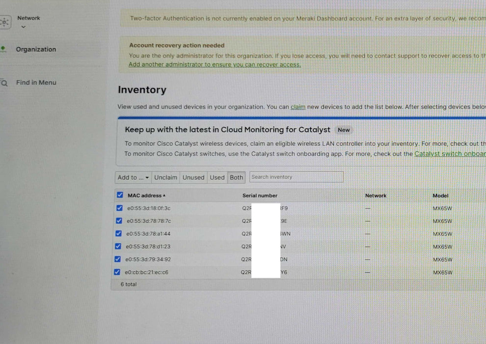 Lot of 6x Cisco Meraki MX65W-HW wireless router firewall security unclaimed _