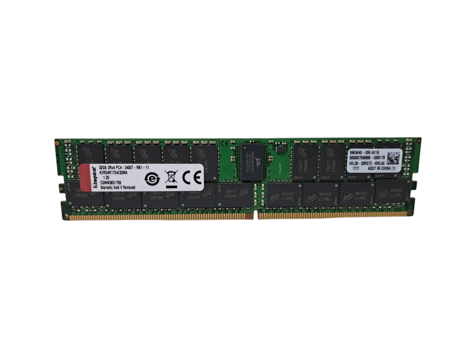 Kingston 32GB 2Rx4 PC4-2400T-RB1 DDR4 Server Memory KVR24R17D4/32MA Q)