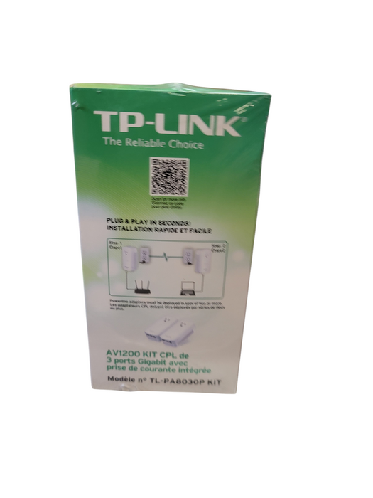 TP LINK AV1200 3-Port Gigabit Passthrough Kit Powerline Starter Kit  β