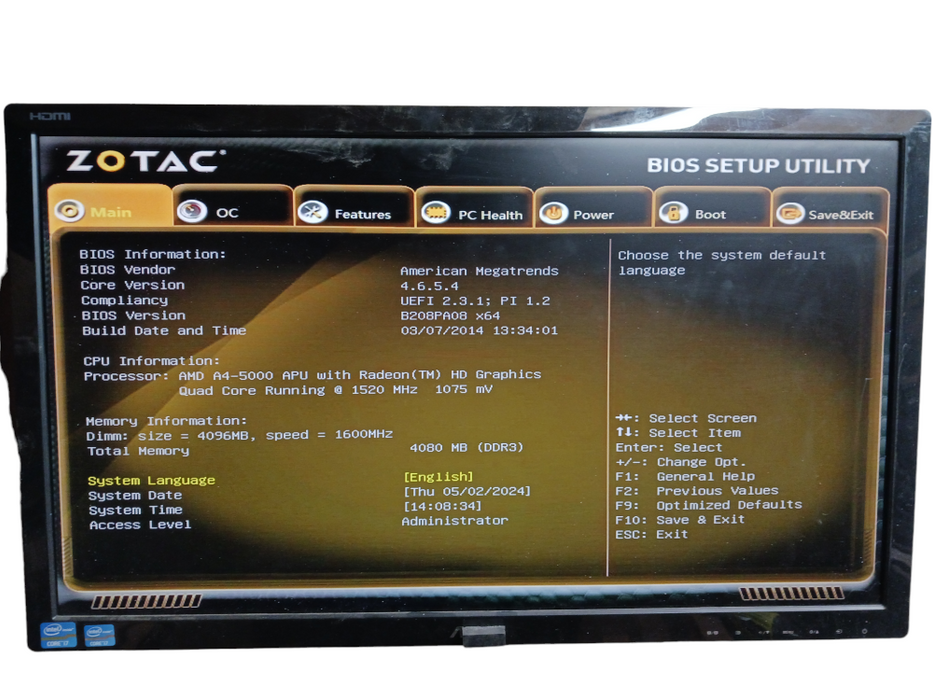 Zotac Nano AQ01-PLUS AMD A4-5000 4GB RAM