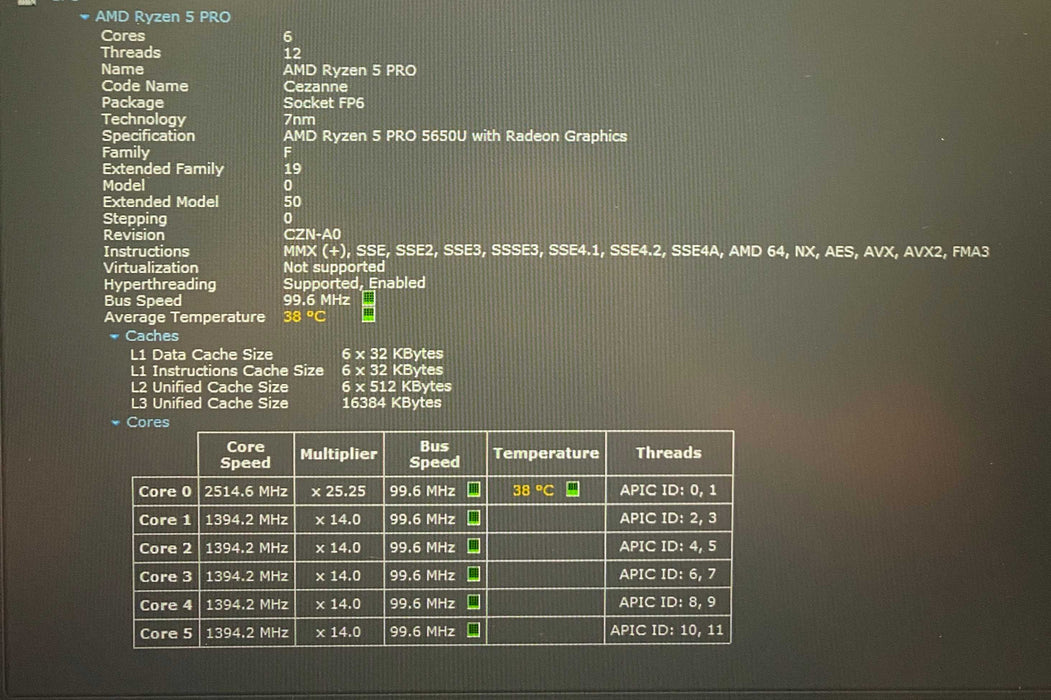 Lenovo ThinkPad T14 Gen 2 AMD Ryzen 5 PRO 5650U 16GB RAM 256GB SSD  Lap200