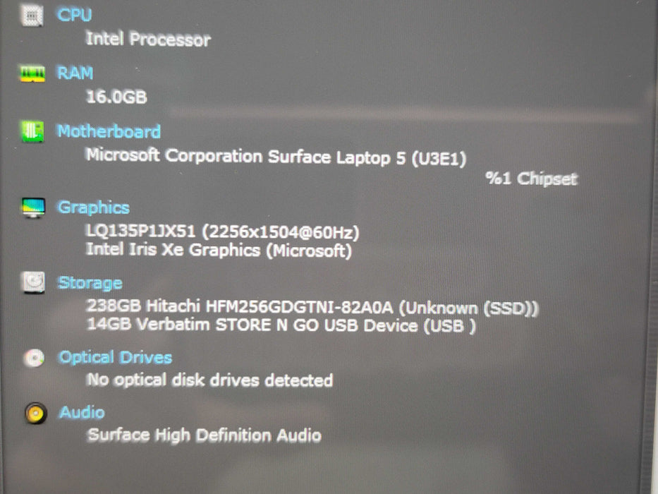 Microsoft Surface Laptop 5 i7-1265U 16GB RAM 256GB SSD  β Lap200