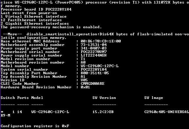 Cisco WS-C2960C-12PC-L V05 | 12-Port PoE Silent Switch Q%