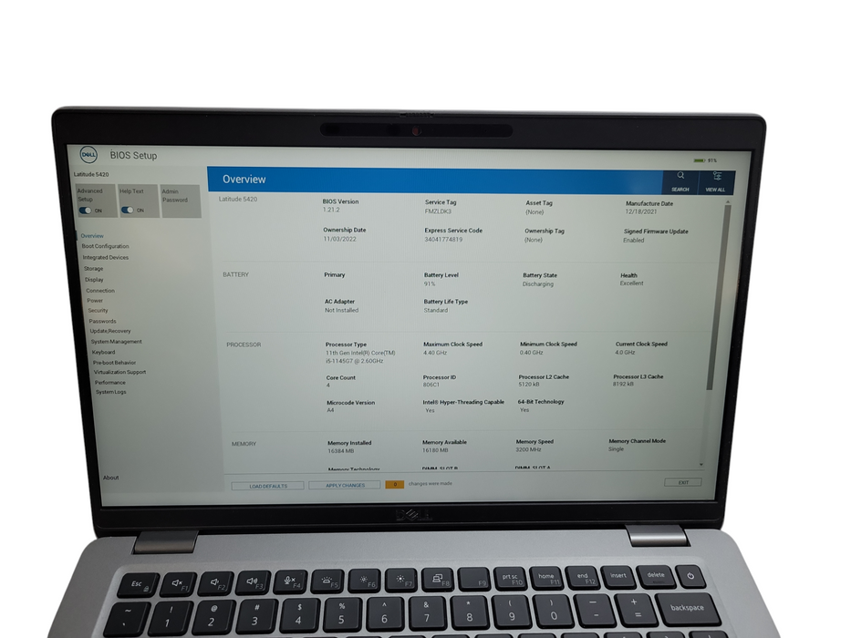 Dell Latitude 5420 - Core i5-1145G7 16GB 256GB NVMe % Lap200