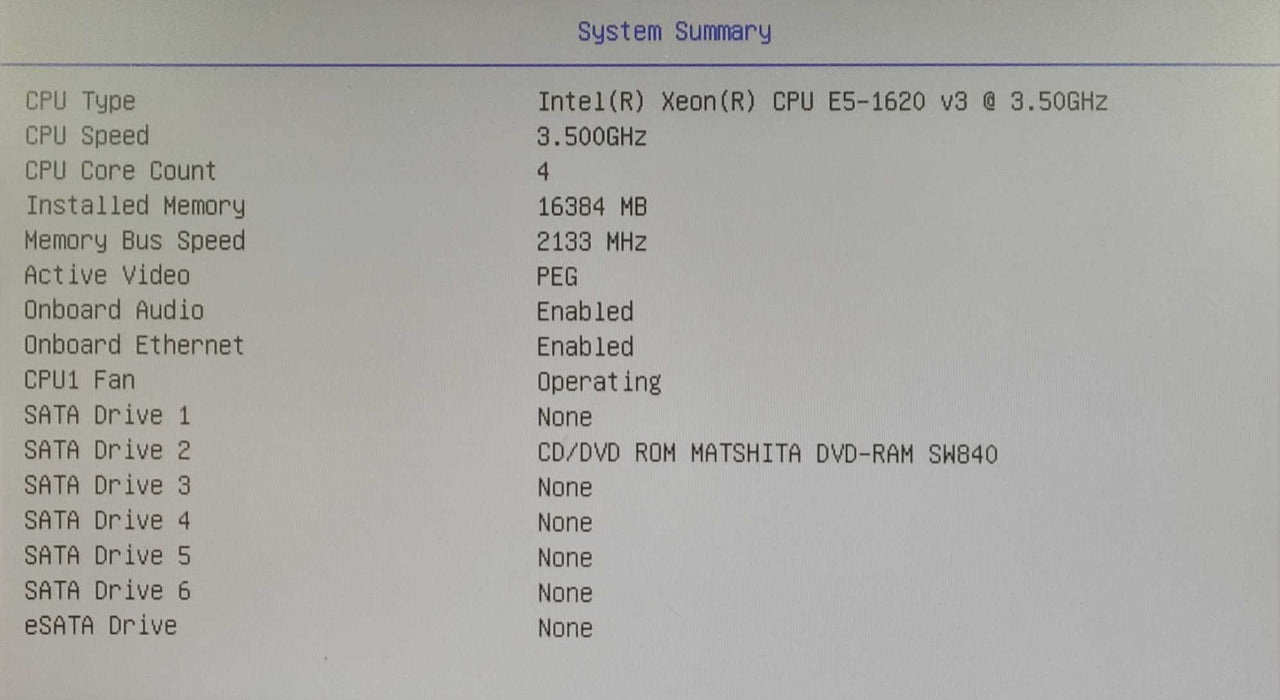 Lenovo ThinkStation P500 - Xeon E5-1620 v3 @ 3.50GHz 16GB DDR4 GTX 750 Ti