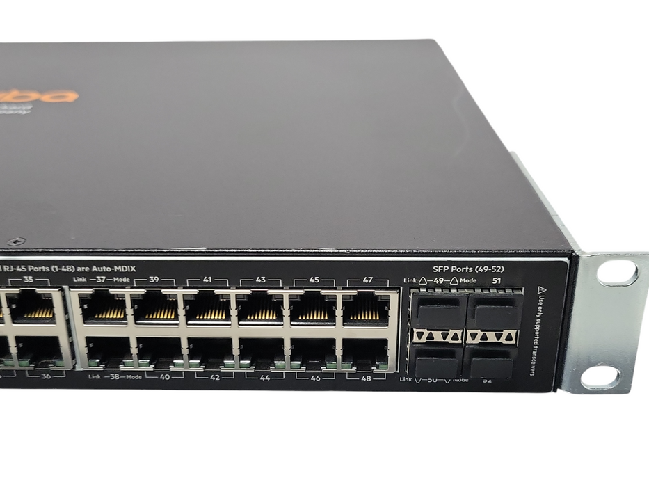 ARUBA J9772A 2530-48G PoE+ 48 PORT ETHERNET SWITCH W/ RACK EARS _