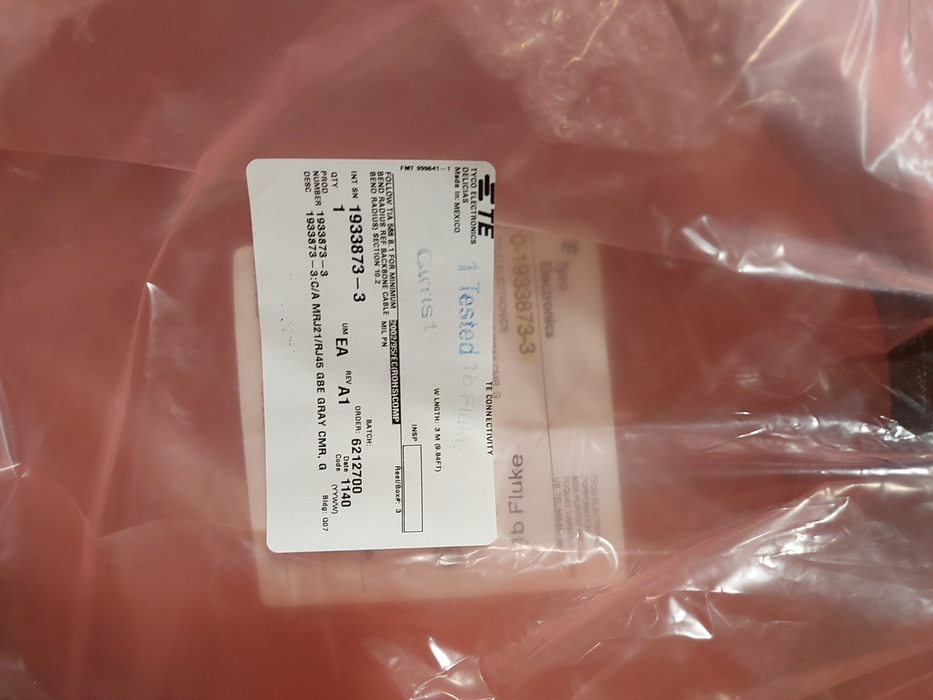 Lot 2x TE 1933873-3 CAT6 Ethernet Cable 3M/9.84ft – Industrial RJ45 Q