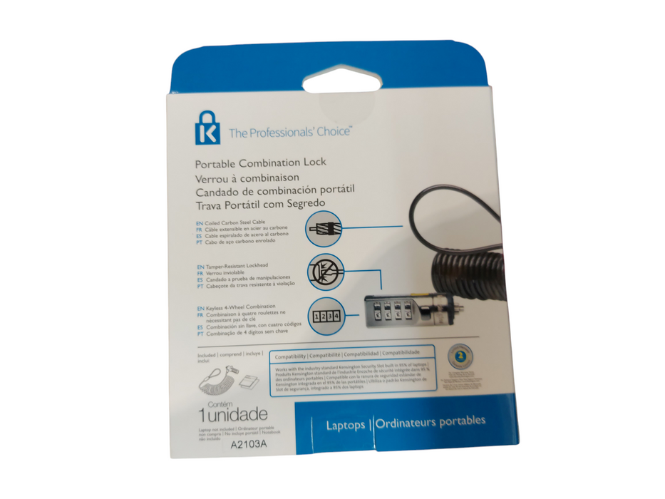 LOT 5x Kensington Portable Combination Lock