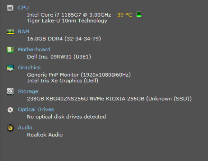 Dell Latitude 7420, i7-1185G7 3.00GHz, 16GB DDR4, 256GB NVMe, No PWR  Lap200