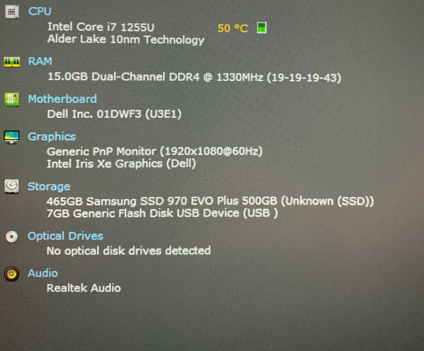 Dell Latitude 7330 Core i7-1255U@1.70GHz 16GB RAM 500GB SSD  Lap200
