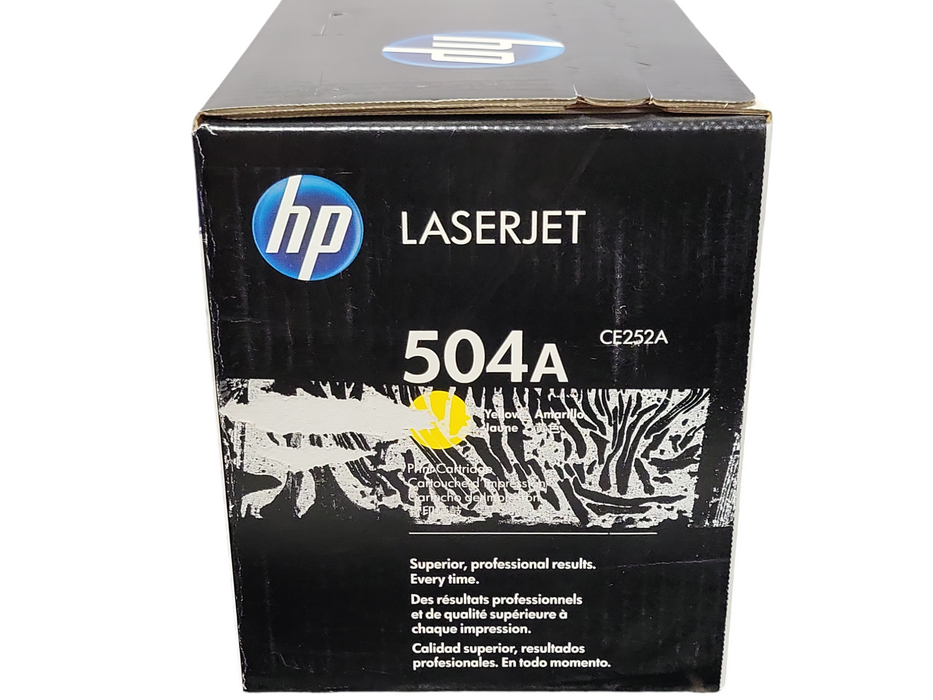 New HP 504A Original LaserJet Toner Cartridge - Yellow (CE252A), SEE Q_