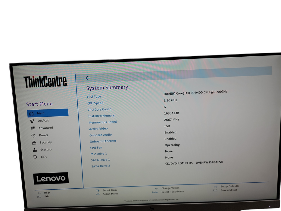 Lenovo ThinkCentre M720e SFF i5 - 9400 @ 2.90GHz 16GB DRR4 Ram  θ