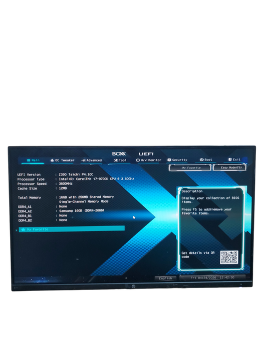 BOXX APEXX S3 i7-9700K 3.6GHZ 16GB RAM NO- GPU/SSD/OS DESKTOP TWR