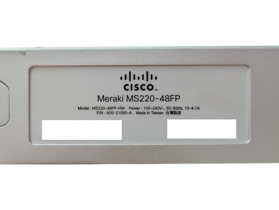 Cisco Meraki MS220-48FP 48-Port Cloud Managed PoE Gigabit Switch Unclaimed