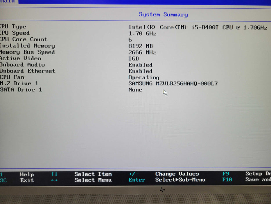 Lenovo ThinkCentre M720q USFF Intel i5-8400T 1.70GHz 8GB RAM 256GB SSD Q_
