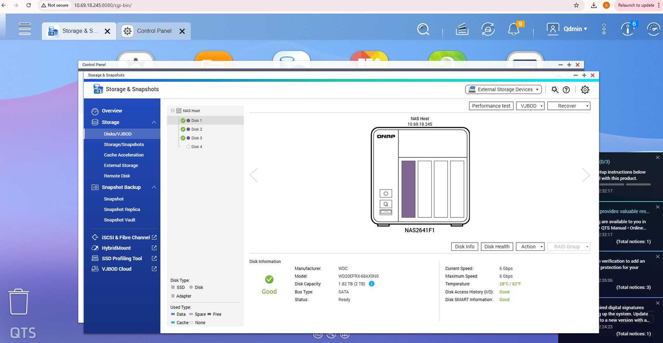 QNAP TS-453A 4-Bay NAS with 3x 2TB HDDs, READ _