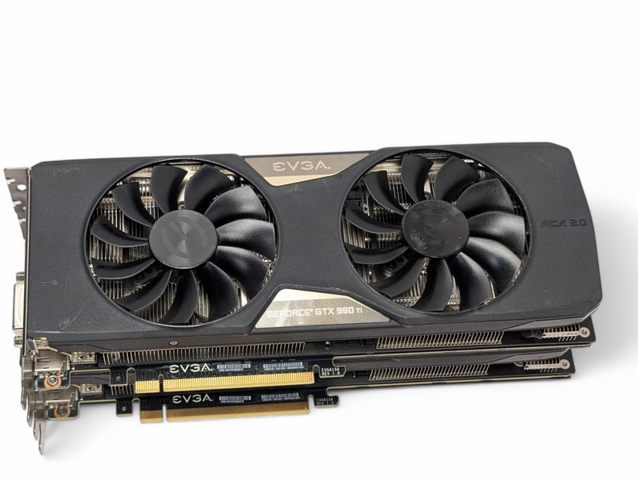 Lot of 2x EVGA GeForce GTX 980 Ti 6GB Graphics Cards FTW 06G-P4-4996-KR -