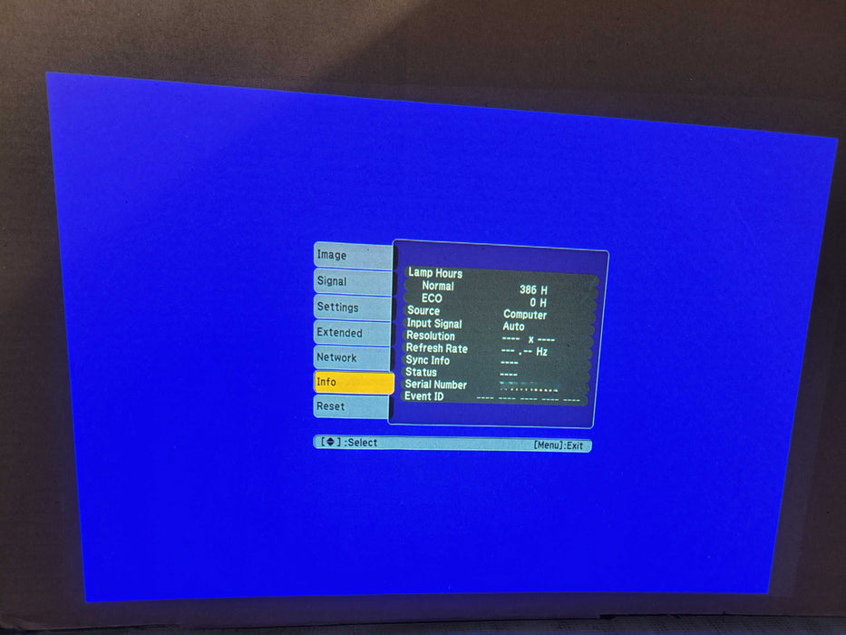 Epson PowerLite 1761W H478A WXGA 2600 Lm Wireless Portable Projector 386 Lamp hours !