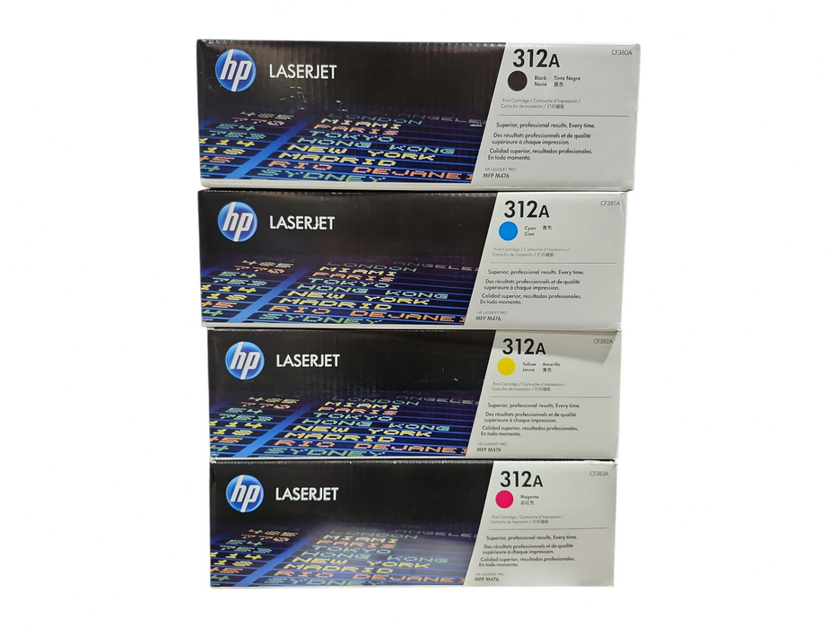 NEW HP 312A Standard Toner Cartridge 4-Pack (CF380A,CF381A, CF382A,CF383A)