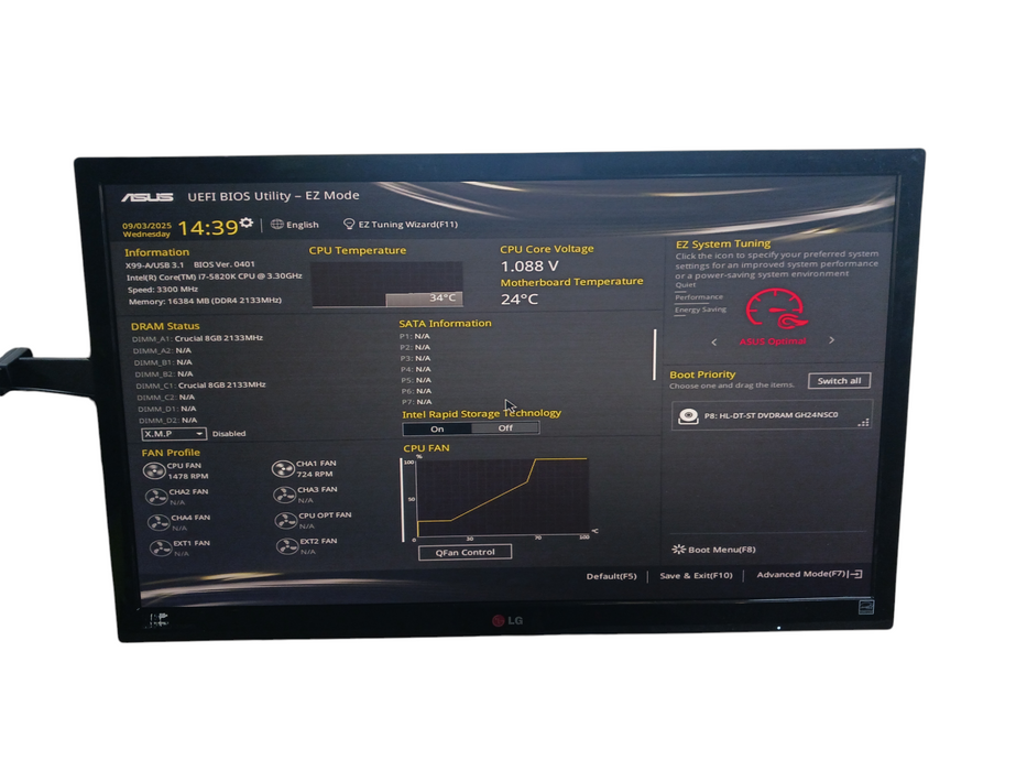 Thermaltake Custom PC Intel i7-5820K @3.3Ghz Asus X99-A 16GB DDR4 GTX 750ti