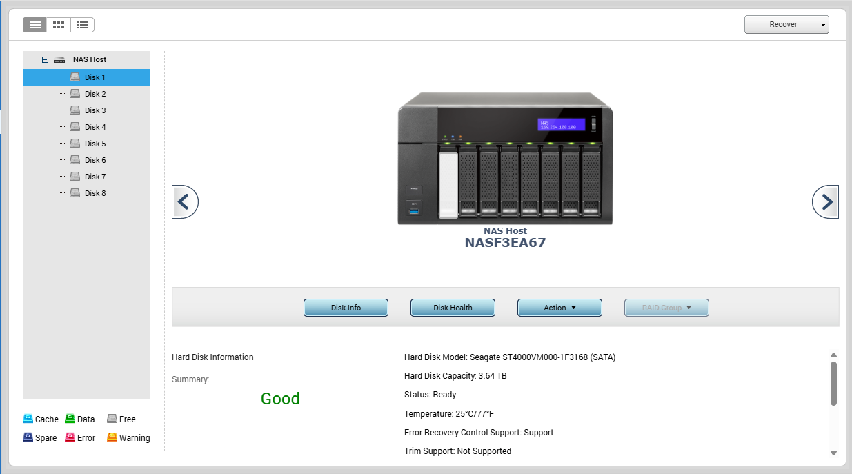 QNAP TVS-871T 8-Bays NAS 16GB RAM w/ 4x4TB & 4x 6TB HDDs