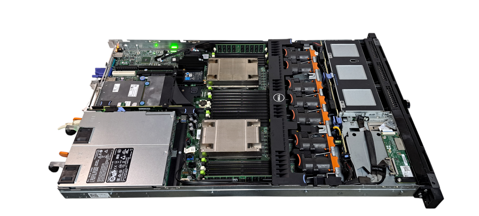 Dell R630 1U 8x 2.5" -2x Xeon E5-2697 v3-32GB DDR4-10G NIC-H730 Mini-2x750W