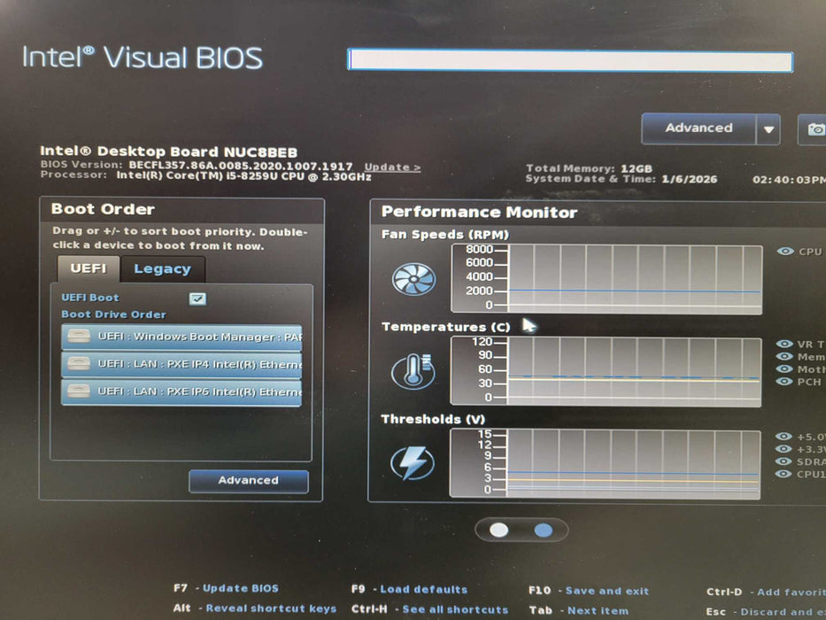 Intel NUC NUC8BEB Mini PC i5-8295U|12gb DDR4 RAM|250gb NVMe !
