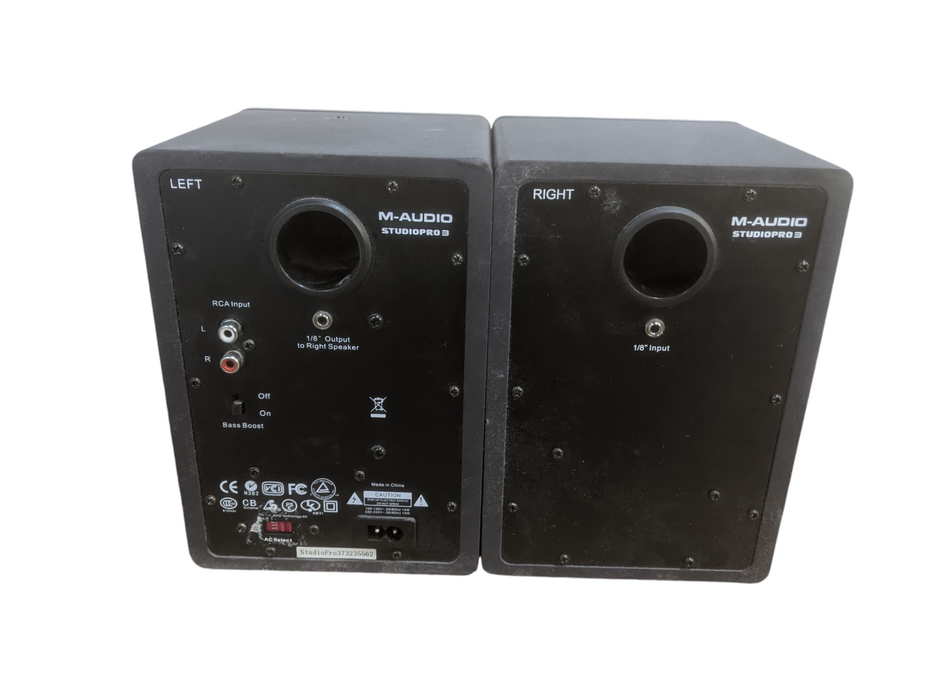 Lot 2x M-Audio Studio Pro 3 Powered Monitor Speakers (Left&Right)