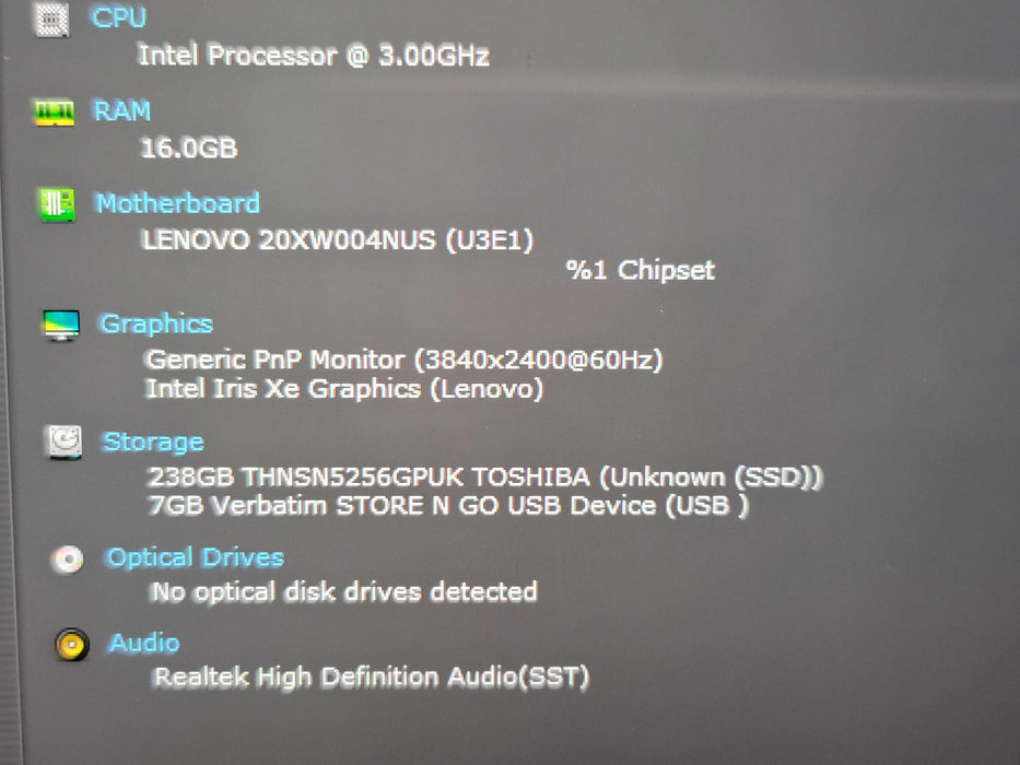 Lenovo ThinkPad X1 Carbon Gen 9 i7-1185G7 16GB RAM 256GB NVMe 4K  β Lap200
