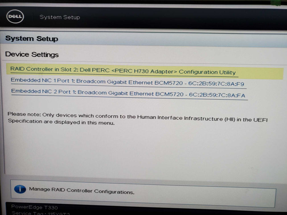 DELL PowerEdge T330 Intel Xeon E3-1230 v6 16GB RAM NO HDD NO OS