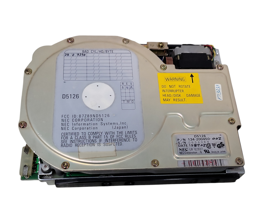 NEC D5126 20MB 5.25" Hard Drive, READ _