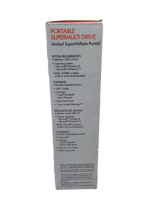 Toshiba Portable SuperMulti Drive PA3834U-1DV2 USB External CD Rom Drive