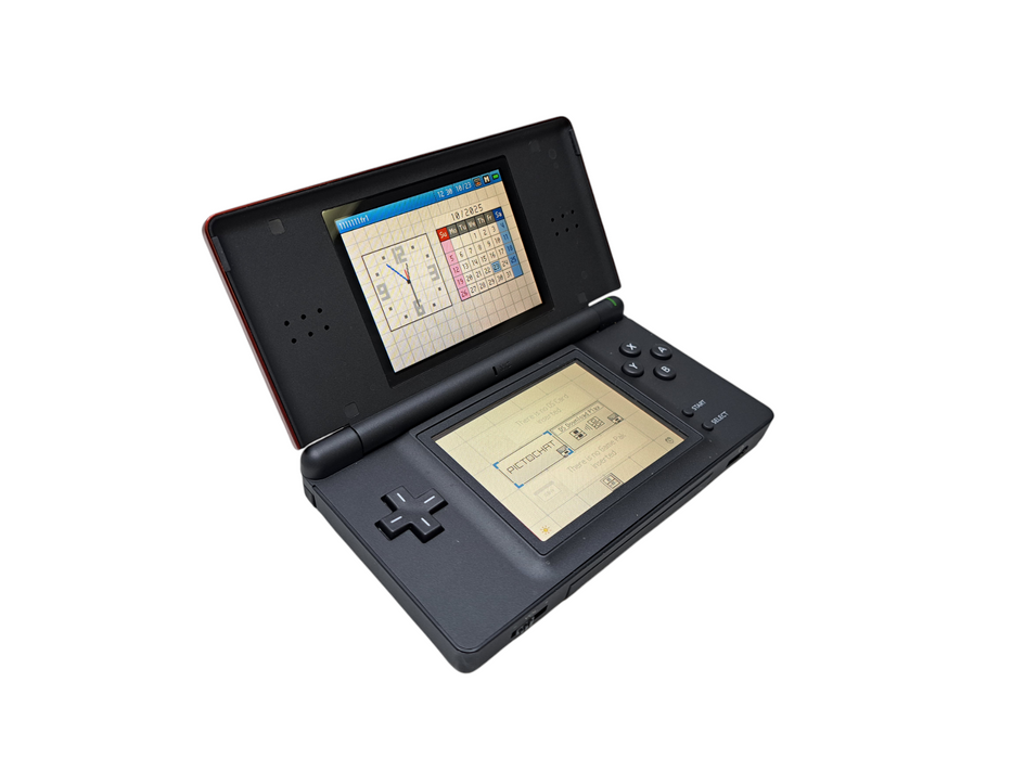 Nintendo DS Lite Handheld Console USG-001 Crimson Red w/ Box | No Adapter )