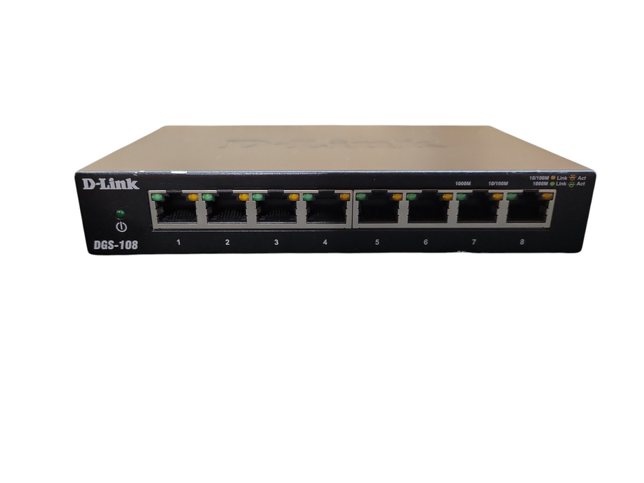 D-Link 8-port Gigabit Metal Desktop Switch DGS-108 !