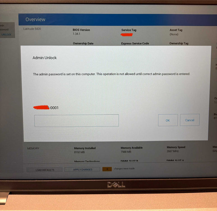 Dell Latitude 5420 i5-1145G7 BIOS Locked Minor Crack For Parts/Repair READ!  Lap200
