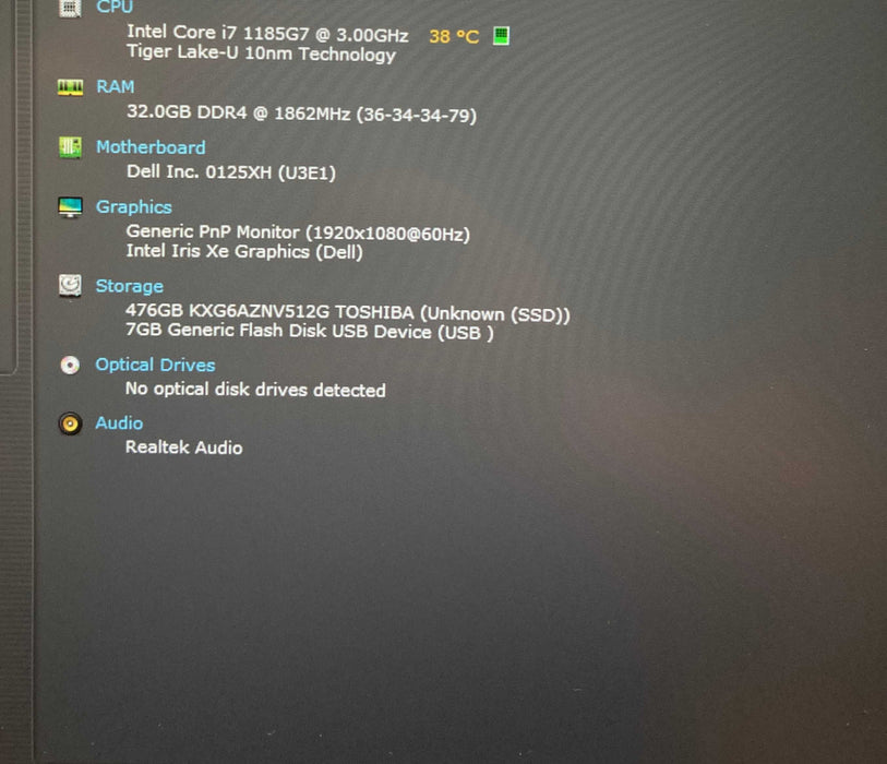 Dell Latitude 7420 Core i7-1185G7@3GHz 32GB RAM 512GB SSD  Lap200