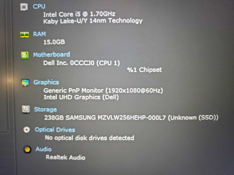 Dell Latitude 5420 14" i7-1185G7 1.8GHz 16GB RAM 256GB NVME  Lap200