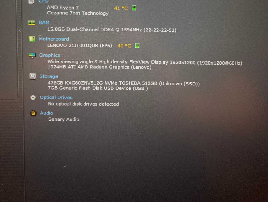 Lenovo ThinkPad E16 Gen 1 AMD Ryzen 7 7730U@2.00GHz 16GB RAM 512GB SSD READ  Lap200