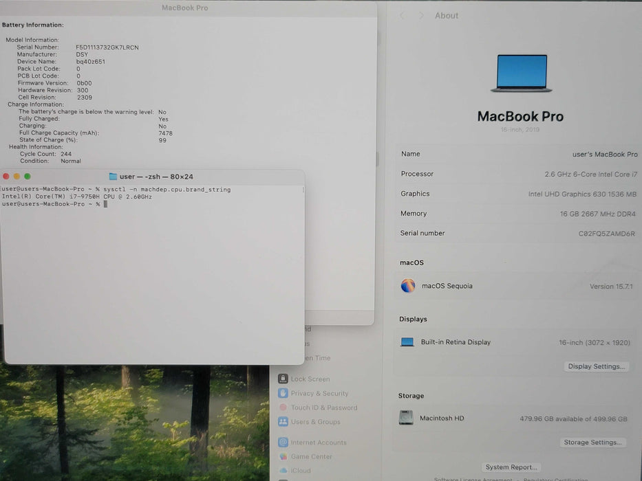 MacBook Pro 16" 2019 A2141 i7-9750H 16GB DDR4 500GB SSD  β