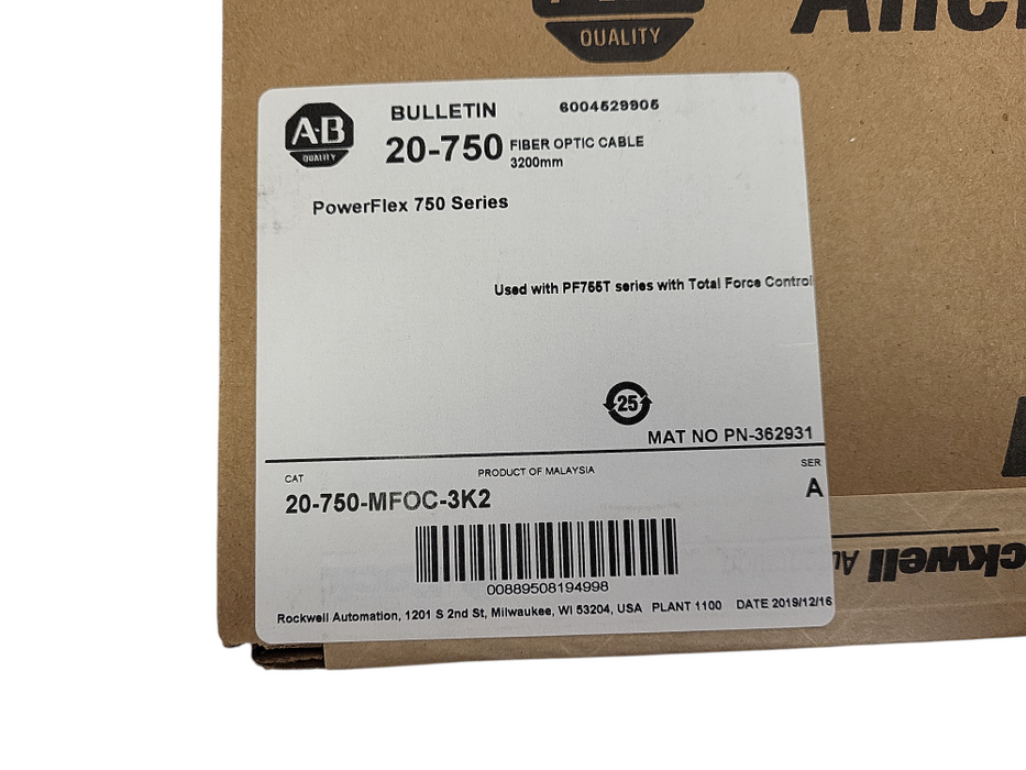 Allen Bradley 20-750-MFOC-3K2 Powerflex 750 Series Fiber Optic Cable 3200mm Q!