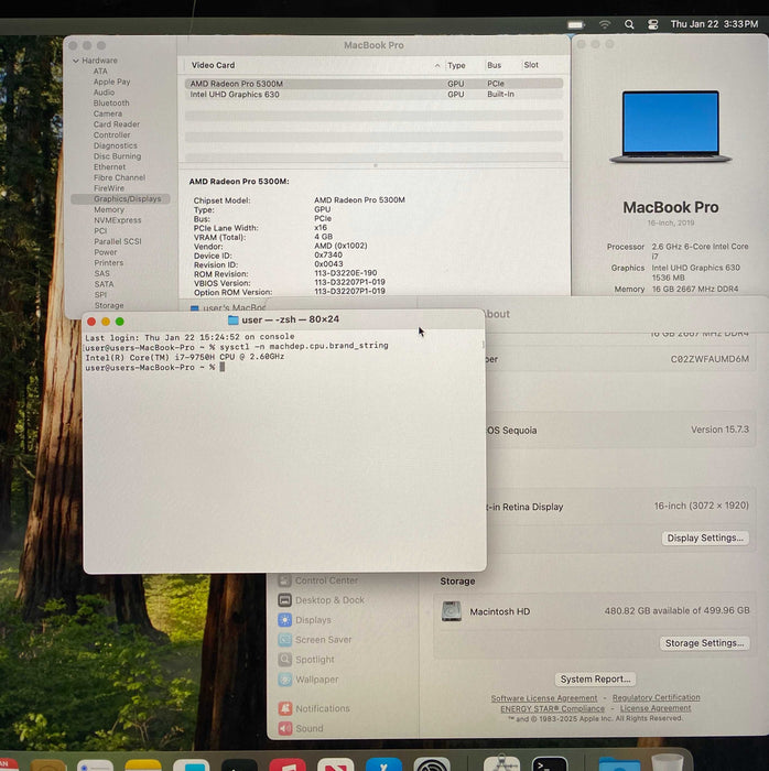 Apple MacBook Pro 16 2019 i7 9750H Radeon Pro 5300M 16GB RAM 512GB SSD READ