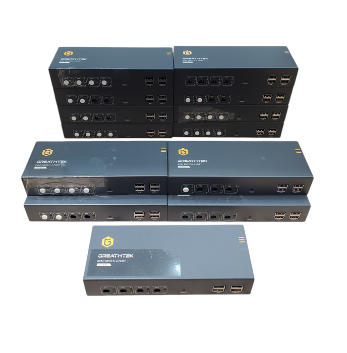 Lot 13x Greathtek KVM Switch 4 Port 4K@6OHz *READ*