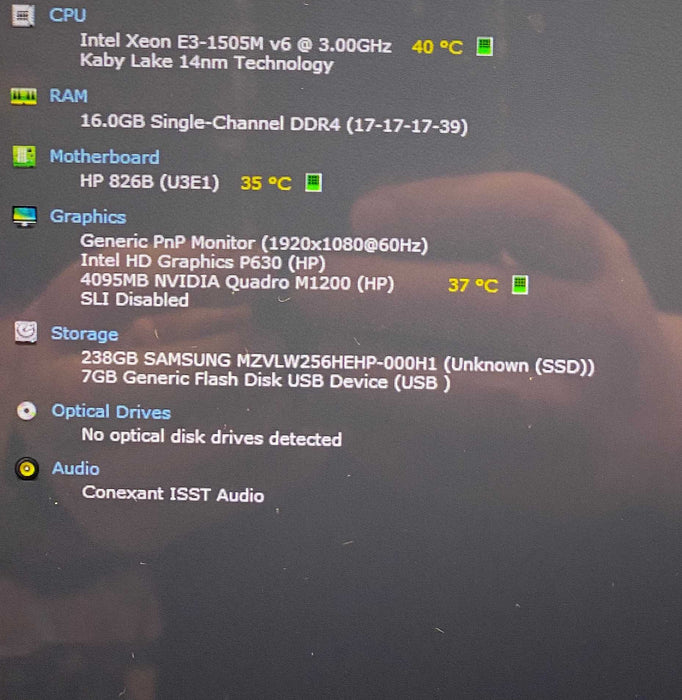 HP ZBook Studio G4 TOUCH XEON 1505Mv6 QUADRO M1200 4GB GPU 16GB RAM 256SSD  Lap200