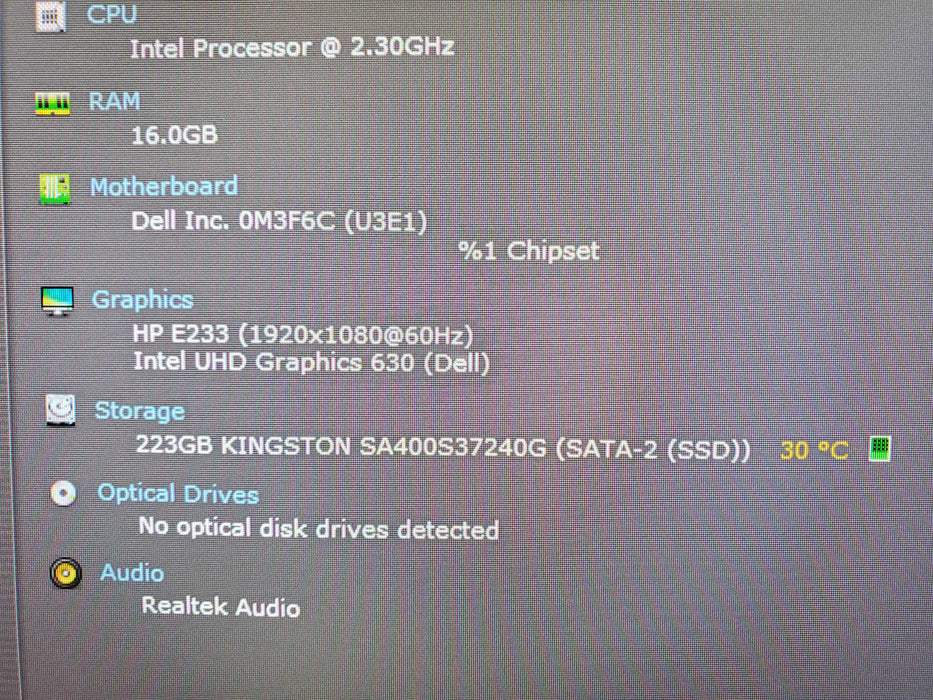 Dell OptiPlex 3080 i5-10500T @2.30GHz 16GB DDR4 256GB SSD WIFI