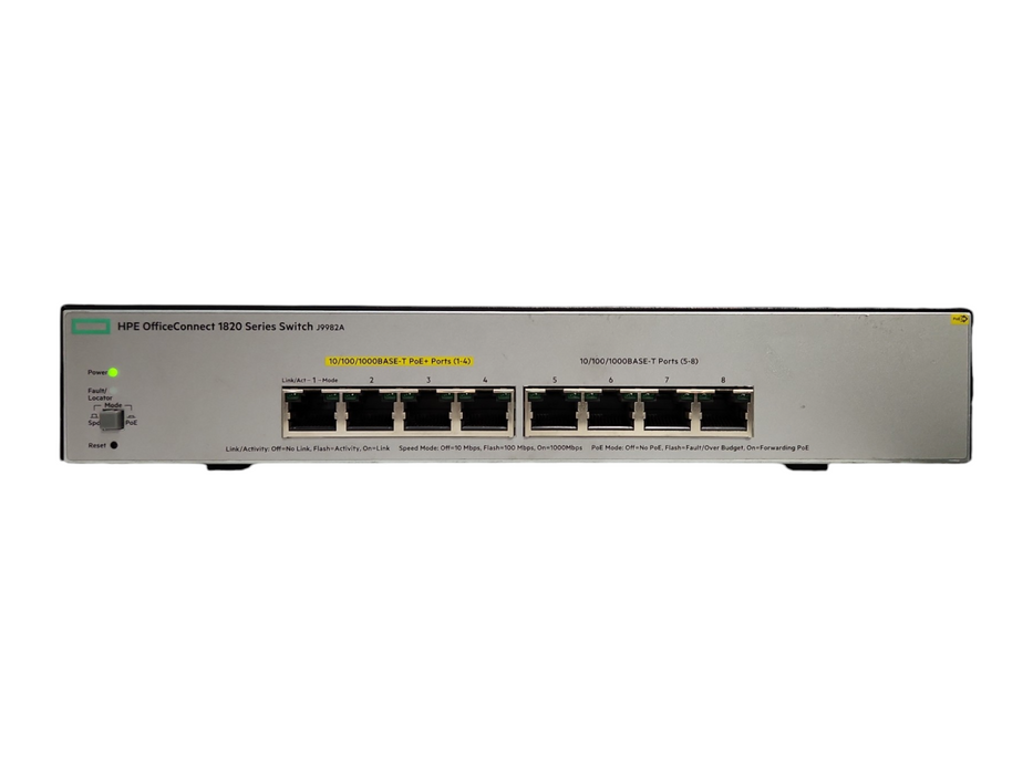 HP 1820-8G-PoE+, 8-Port Gigabit PoE+ Managed Switch, J9982A !