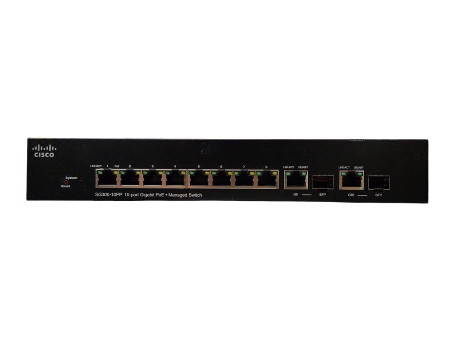 Cisco SG300-10PP-K9 V03, 10-Port Gigabit PoE+ Managed Switch