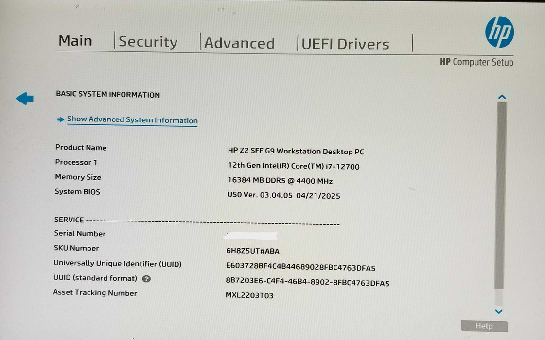 HP Z2 SFF G9 WorkStation PC, 12th Gen Intel i7-12700 CPU 16GB RAM - No HDD